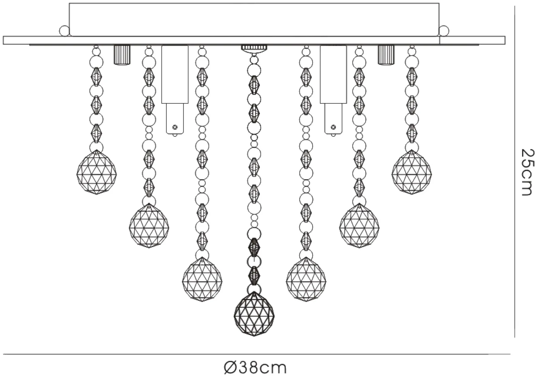 Atla Polished Chrome Crystal Ceiling Lights Diyas Flush Crystal Fittings Atla Polished Chrome Crystal Ceiling Lights Diyas Flush Crystal Fittings